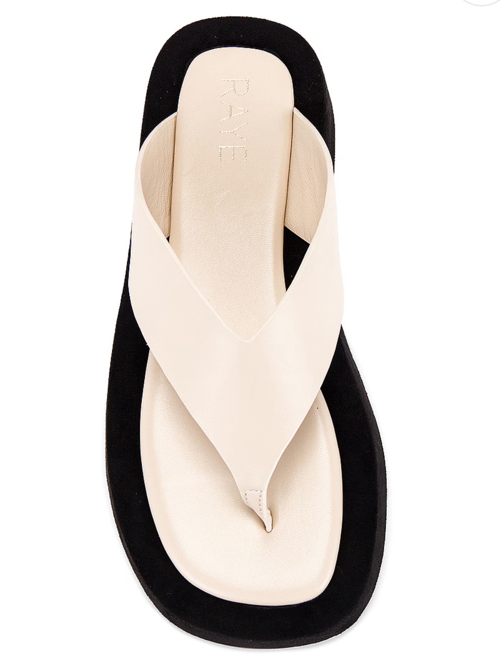 RAYE chris sandals Cream Leather Thongs flats Revolver Sz 6